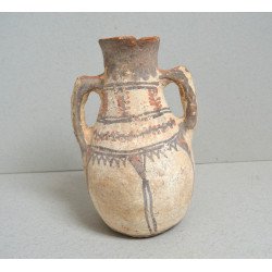Vas de teracotă berber pictat cu motive geometrice si vegetale– Nordul Africii (Maghreb), sec. XIX (posibil mai vechi)