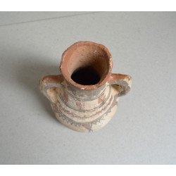 Vas de teracotă berber pictat cu motive geometrice si vegetale– Nordul Africii (Maghreb), sec. XIX (posibil mai vechi)