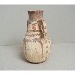 Vas de teracotă berber pictat cu motive geometrice si vegetale– Nordul Africii (Maghreb), sec. XIX (posibil mai vechi)