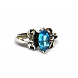 inel argint cu piatra london blue topaz