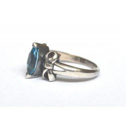 inel argint cu piatra london blue topaz